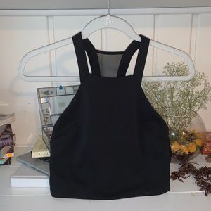 Halter top with mesh cut out detailing